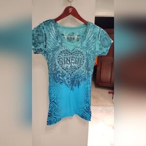 Sinful brand reversible T-shirt medium
